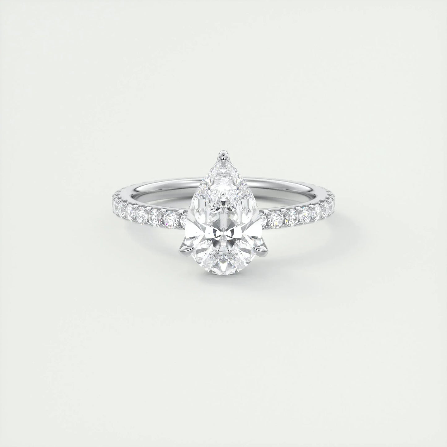 2 CT Pear Solitaire CVD F/VS1 Diamond Engagement Ring