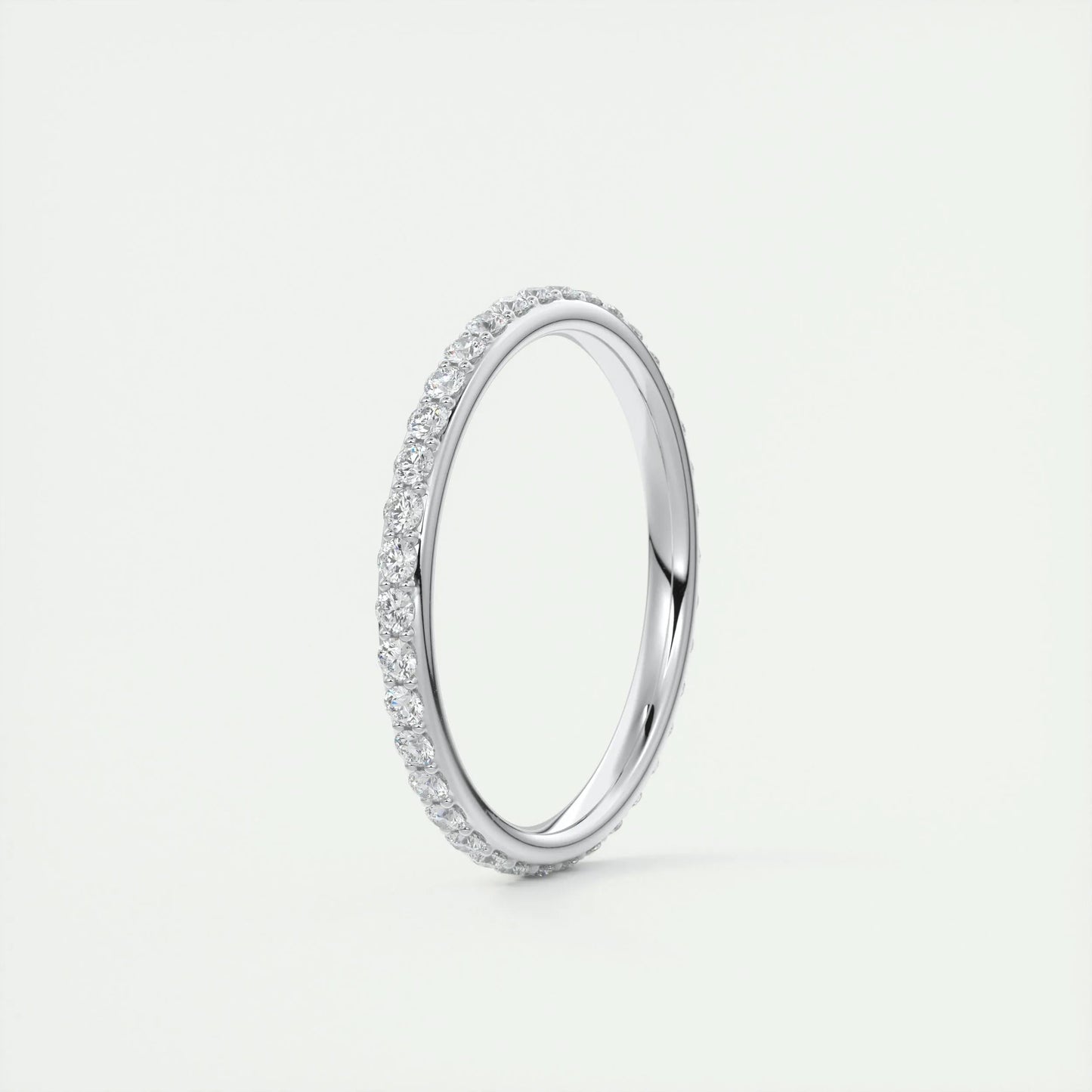 0.74 CT Round Full Eternity CVD EF/VVS Diamond Wedding Band