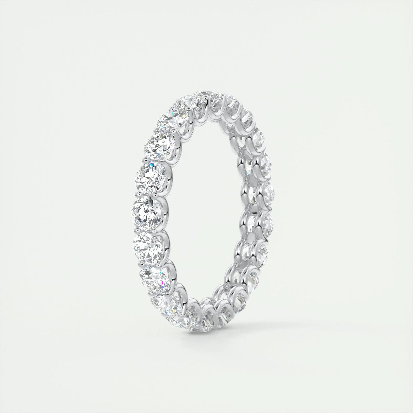 2.1 CT Round Full Eternity CVD EF/VVS Diamond Wedding Band