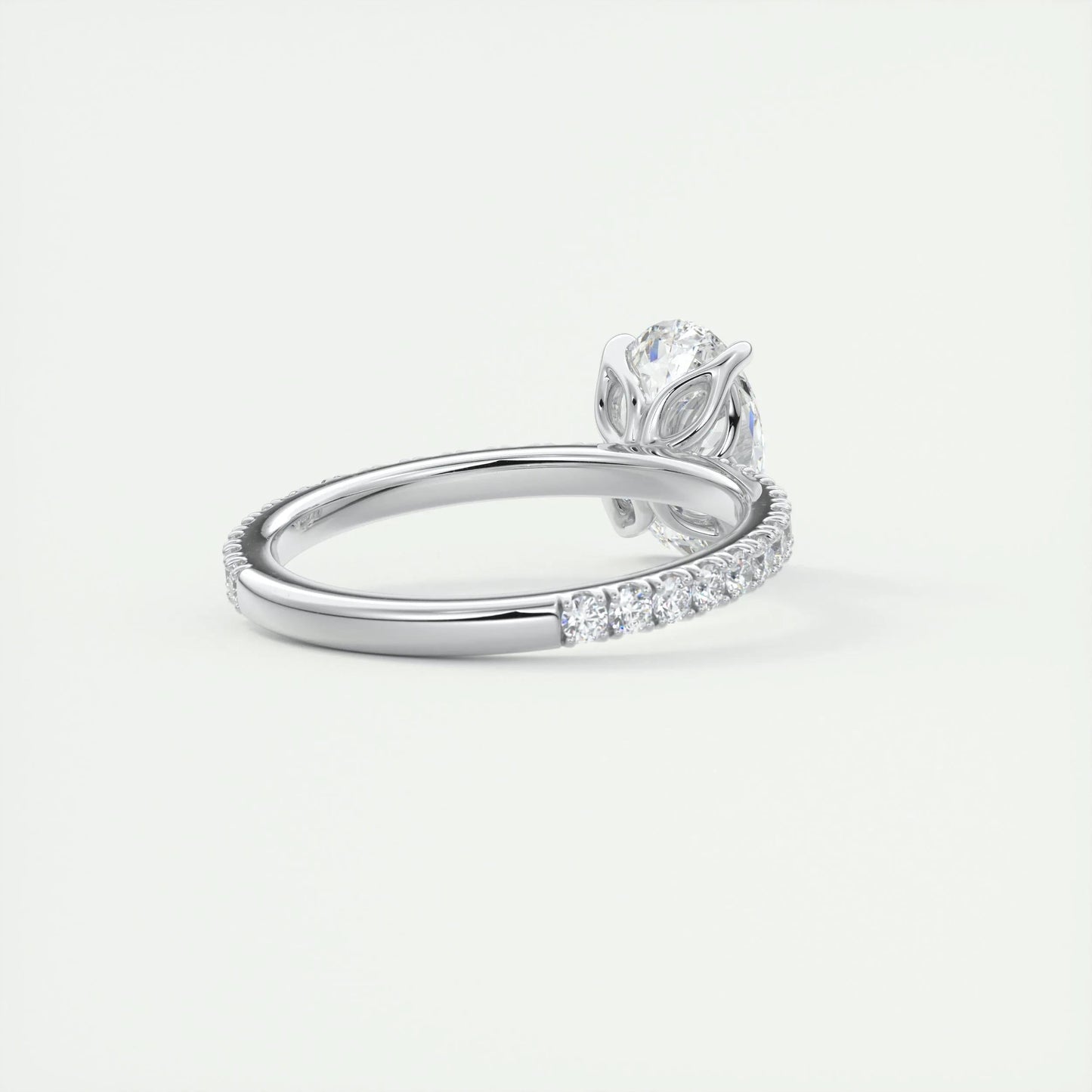 1.5 CT Oval Solitaire CVD F/VS1 Diamond Engagement Ring