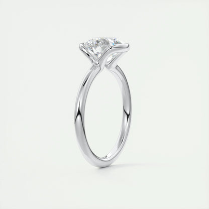 2 CT Round Half Bezel CVD F/VS1 Diamond Engagement Ring