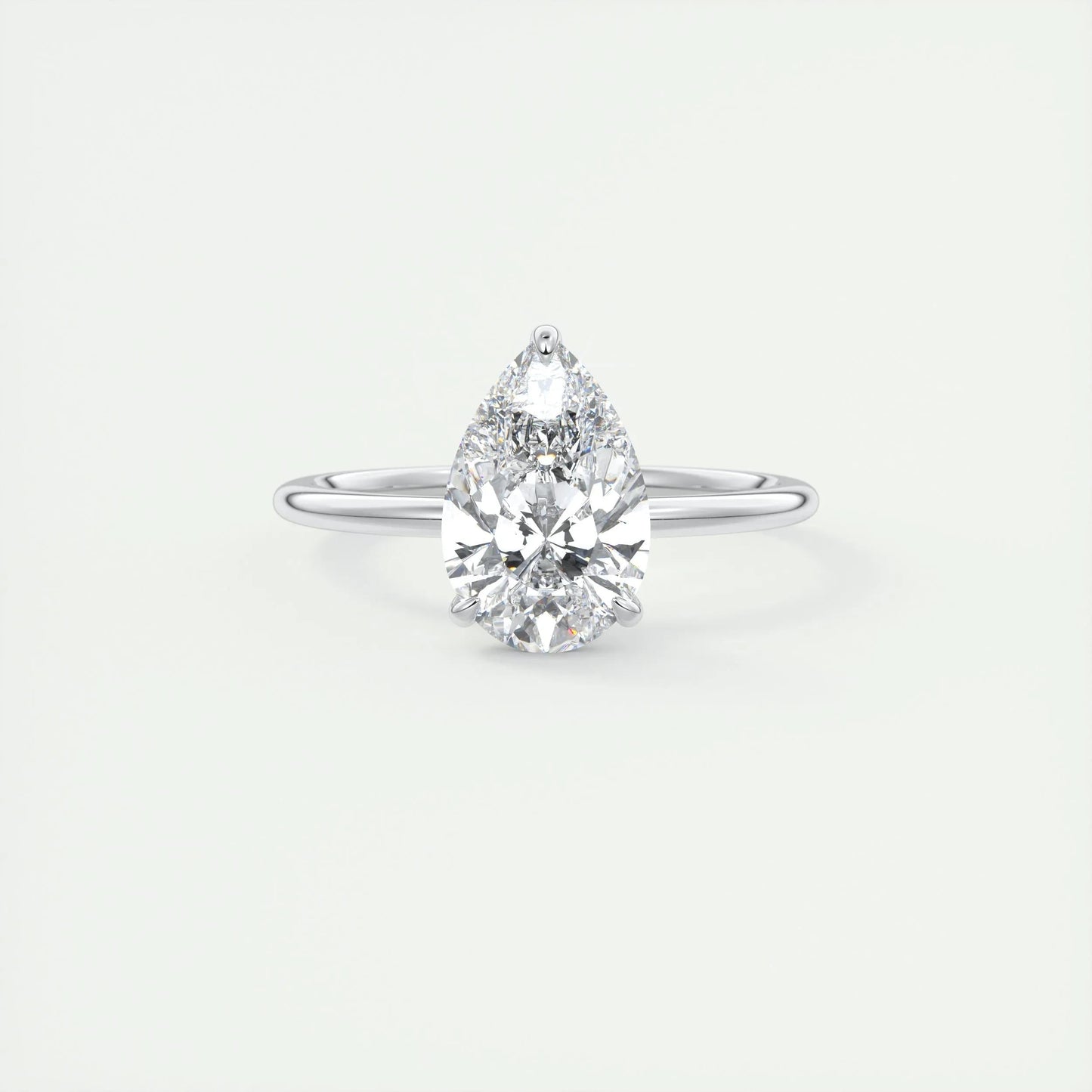 2 CT Pear Solitaire CVD F/VS1 Diamond Engagement Ring