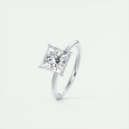 2 CT Princess Hidden Halo CVD F/VS1 Diamond Engagement Ring