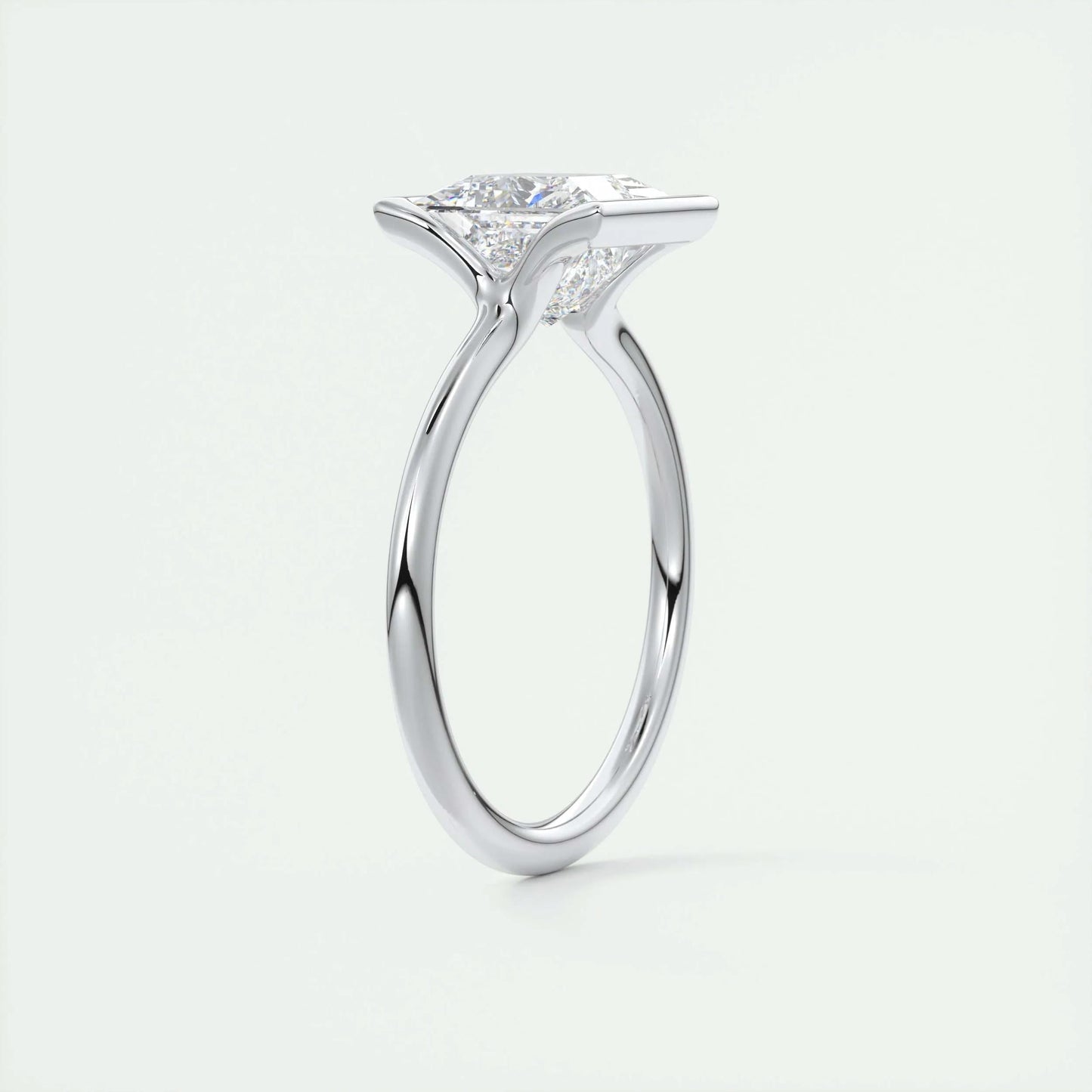 2 CT Princess Solitaire CVD F/VS1 Diamond Engagement Ring