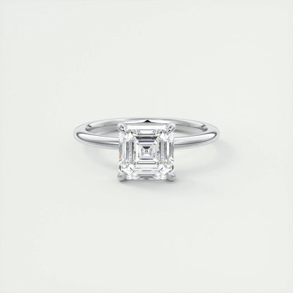 2 CT Asscher Solitaire CVD F/VS1 Diamond Engagement Ring