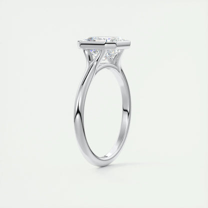 2 CT Asscher Bezel CVD F/VS1 Diamond Engagement Ring