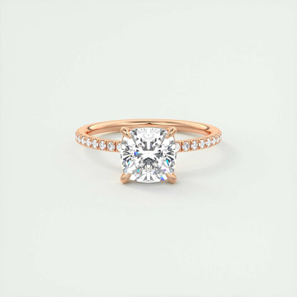 2 CT Cushion Solitaire CVD F/VS1 Diamond Engagement Ring