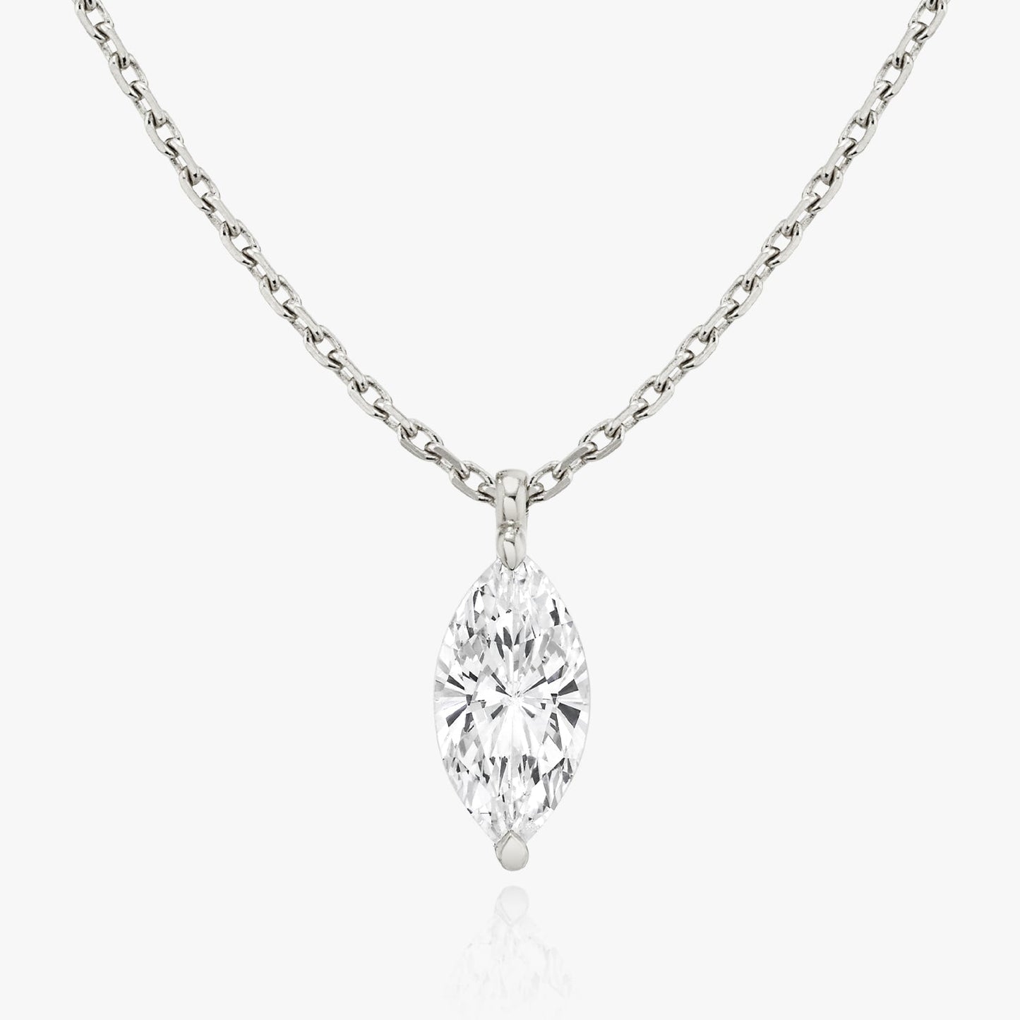 0.25 CT-1.0 CT Marquise Solitaire CVD F/VS Diamond Necklace