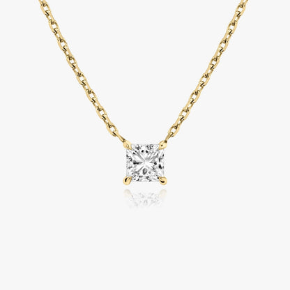 0.25 CT-1.0 CT Princess Solitaire CVD F/VS Diamond Necklace