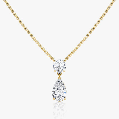 1.50 TCW Pear & Round CVD F/VS Diamond Necklace