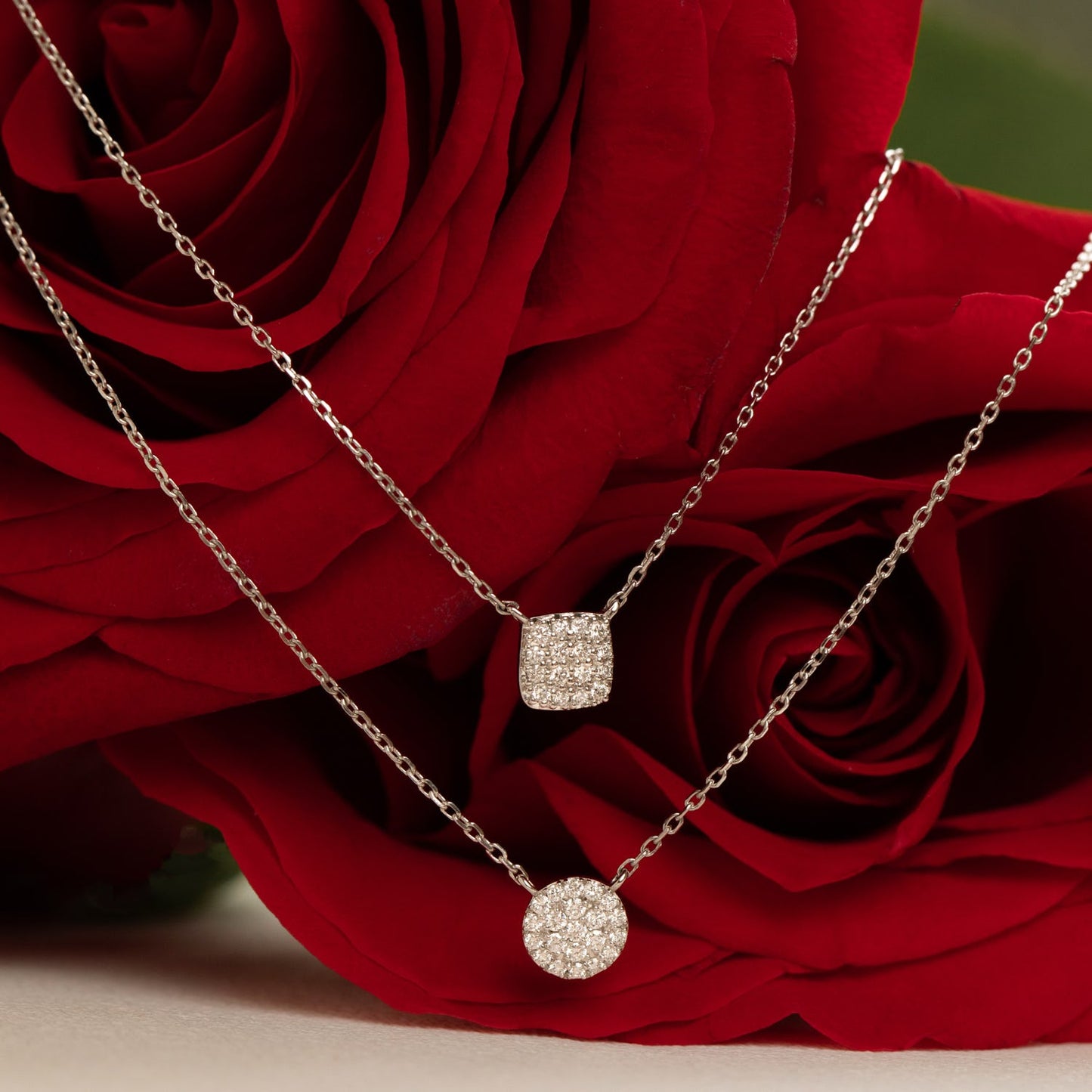 0.12 TCW Round CVD F/VS Diamond Necklace