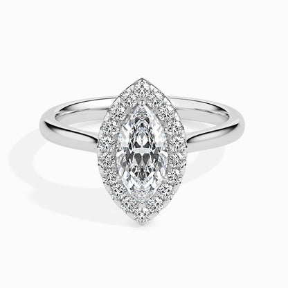 1ct Marquise F- VS Diamond Halo Engagement Ring