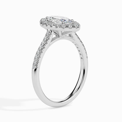 1ct Marquise F- VS Diamond Halo & Pave Engagement Ring