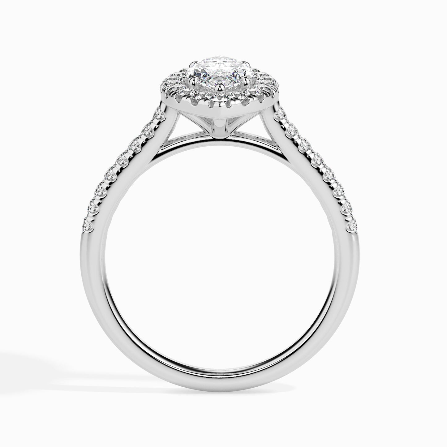 1ct Marquise F- VS Diamond Halo & Pave Engagement Ring