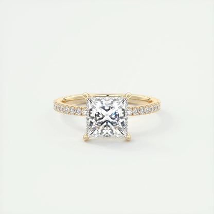 2 CT Princess Solitaire CVD F/VS1 Diamond Engagement Ring