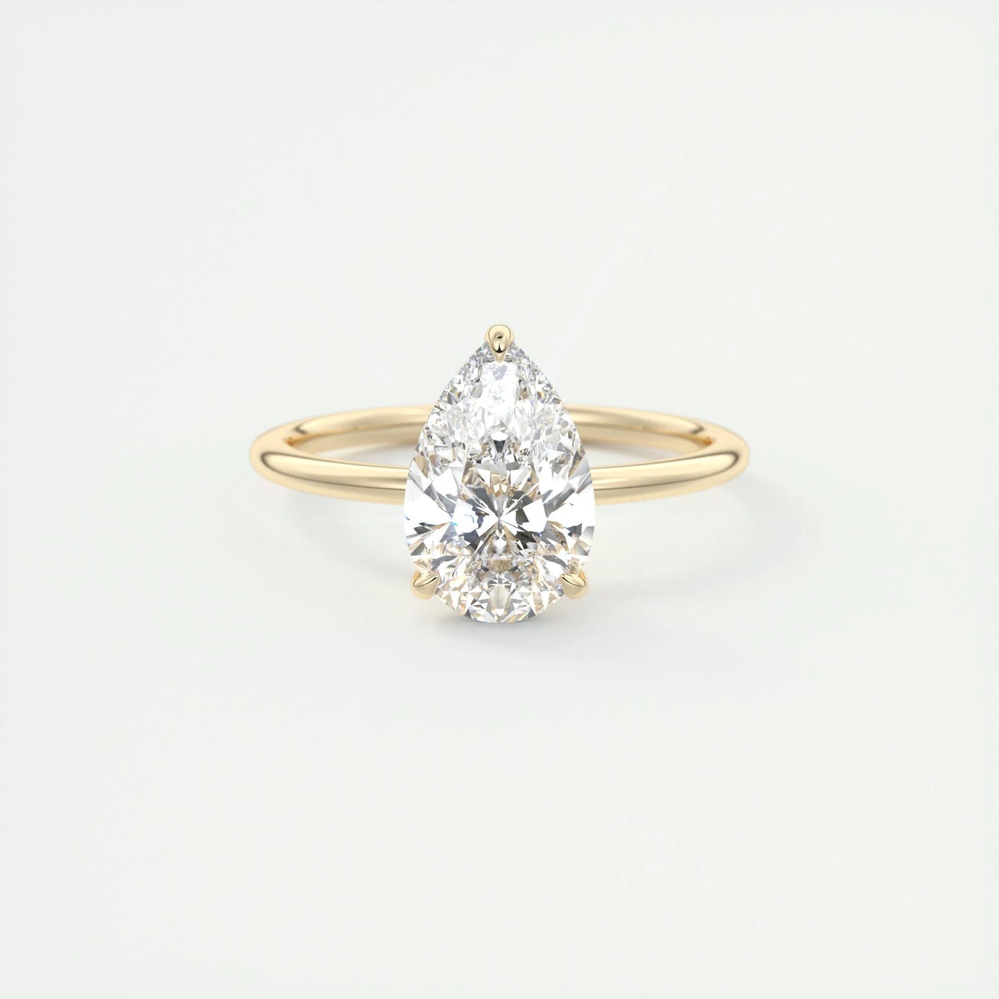 2 CT Pear Solitaire CVD F/VS1 Diamond Engagement Ring