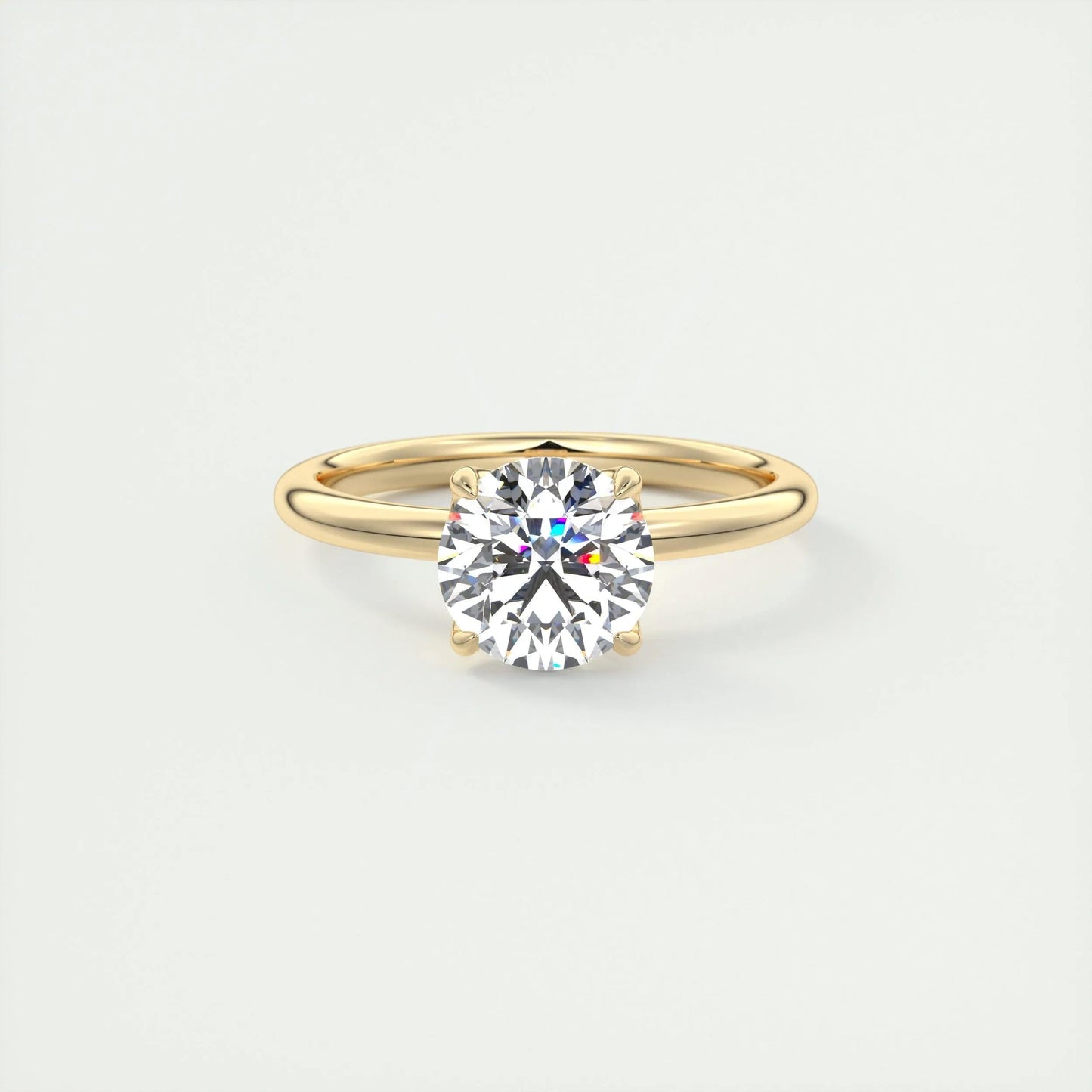 1.5 CT Round Solitaire CVD F/VS1 Diamond Engagement Ring