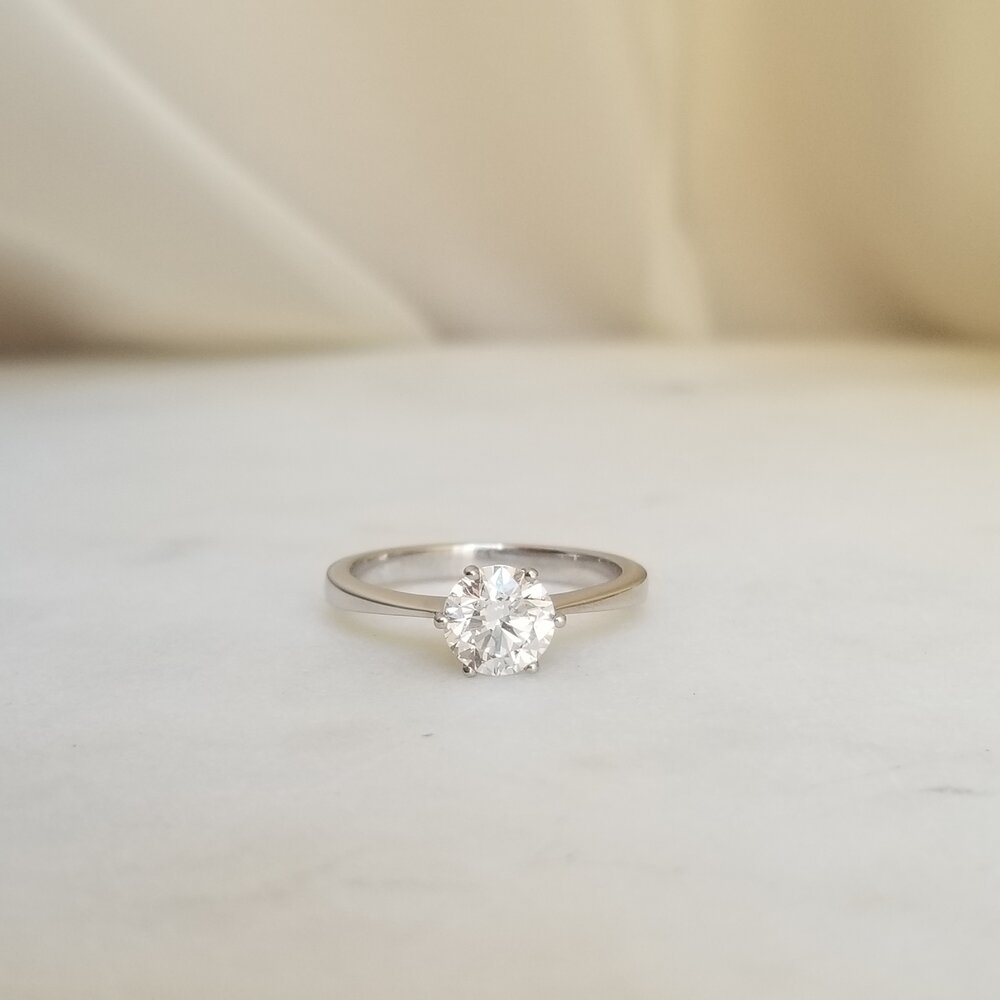 0.90 CT Round Solitaire CVD G/VS1 Diamond Engagement Ring