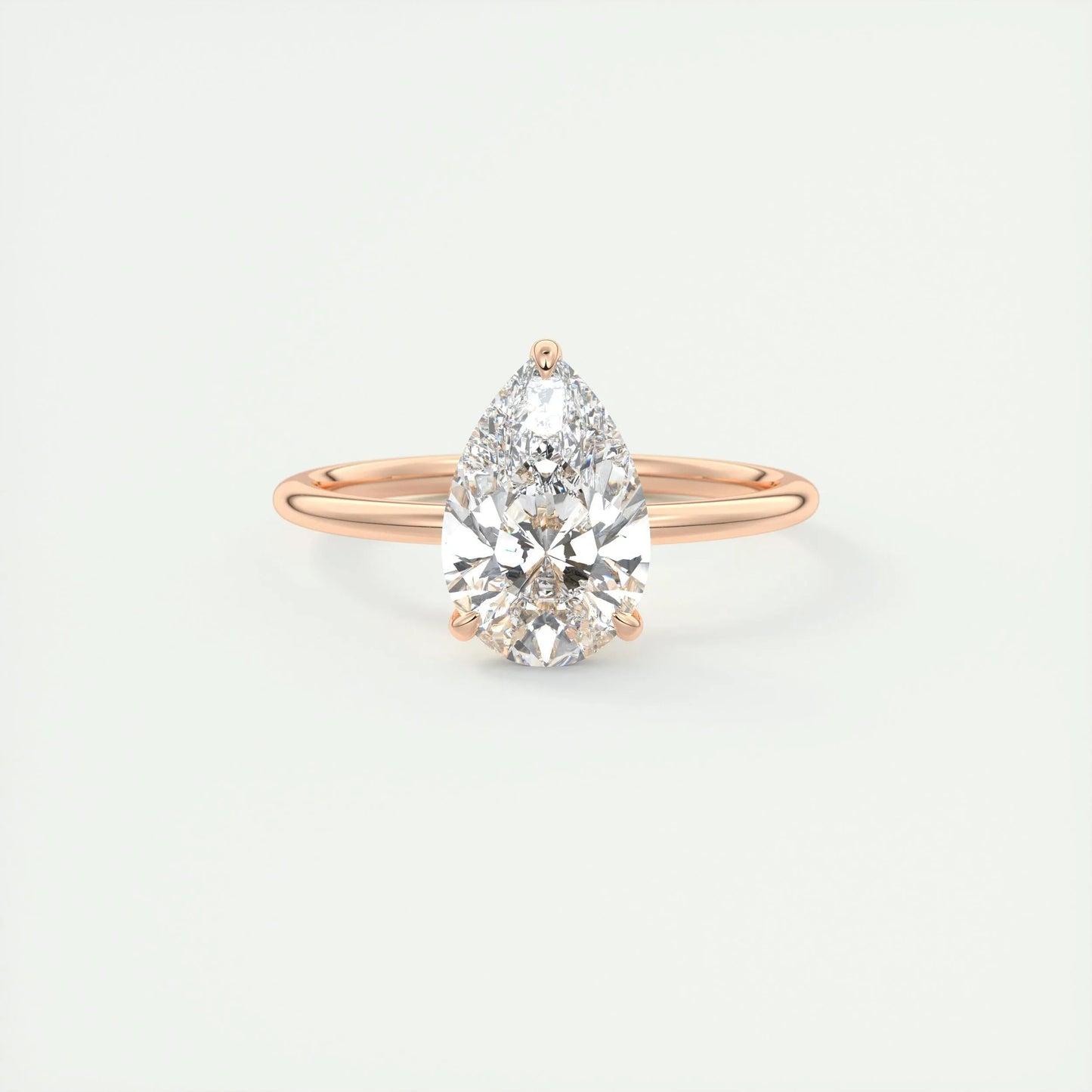 2 CT Pear Solitaire CVD F/VS1 Diamond Engagement Ring