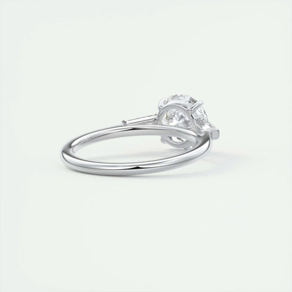 2 CT Round Three Stone CVD F/VS1 Diamond Engagement Ring