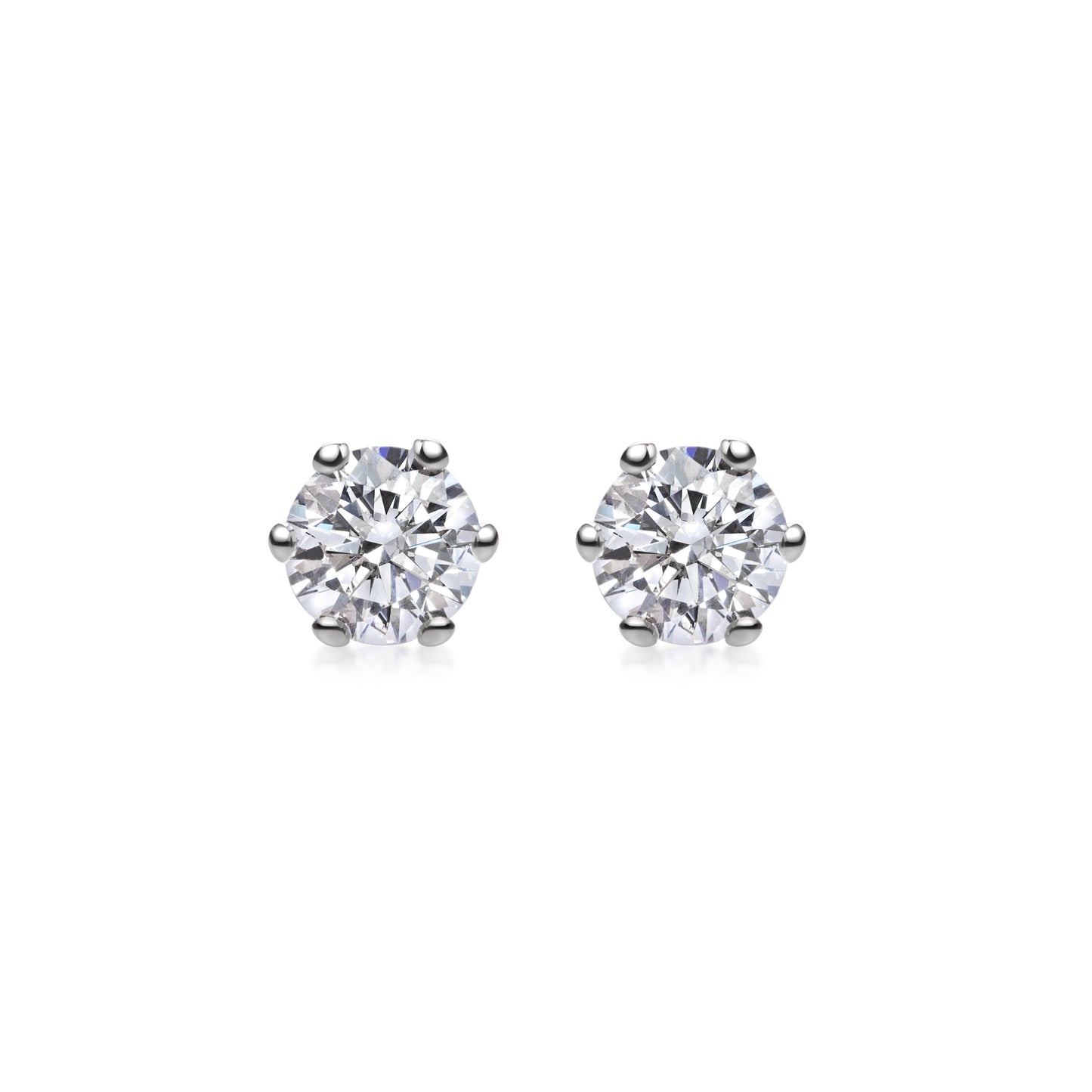 0.5 CT Round Solitaire CVD G/VVS Diamond Earrings