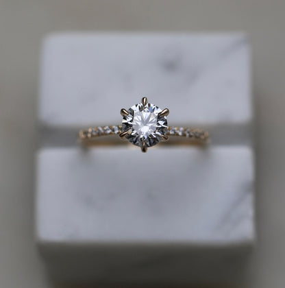 1.0 CT Round Solitaire CVD E/VS1 Diamond Engagement Ring