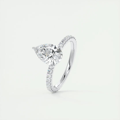 2 CT Pear Solitaire CVD F/VS1 Diamond Engagement Ring