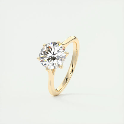 2 CT Round Solitaire CVD F/VS1 Diamond Engagement Ring