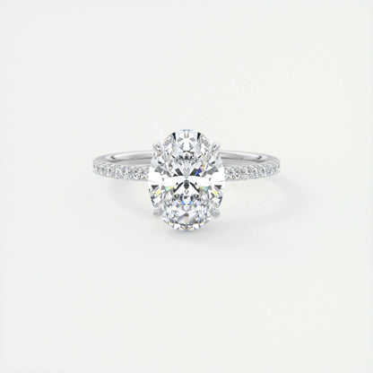 2 CT Oval Solitaire CVD F/VS1 Diamond Engagement Ring