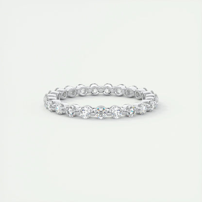 0.69 CT Round EF- VVS Diamond Full Eternity Bubble Wedding Band