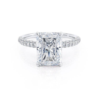 1.50 CT Radiant Hidden Halo CVD E/VVS2 Diamond Engagement Ring