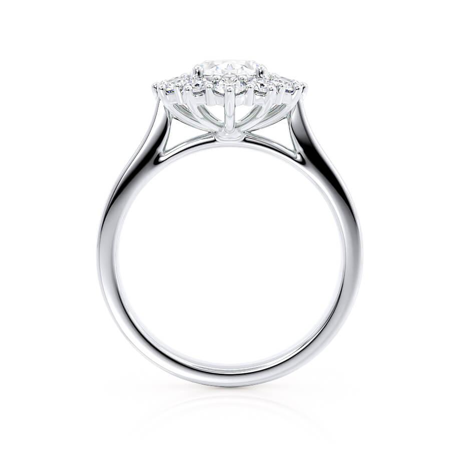 2.0 CT Oval Halo CVD G/VS2 Diamond Engagement Ring