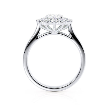 2.0 CT Oval Halo CVD F/VVS1 Diamond Engagement Ring