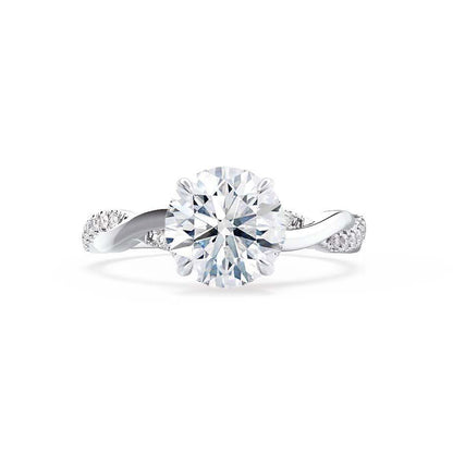 0.75 CT Round Solitaire Twisted CVD E/VVS2 Diamond Engagement Ring