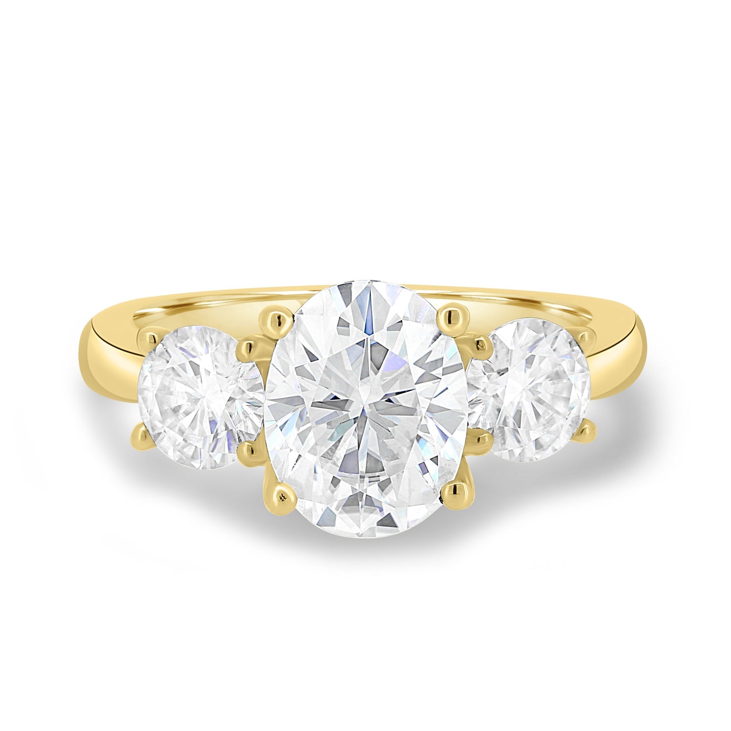 1.68 CT Oval Three Stone CVD F/VS2 Diamond Engagement Ring