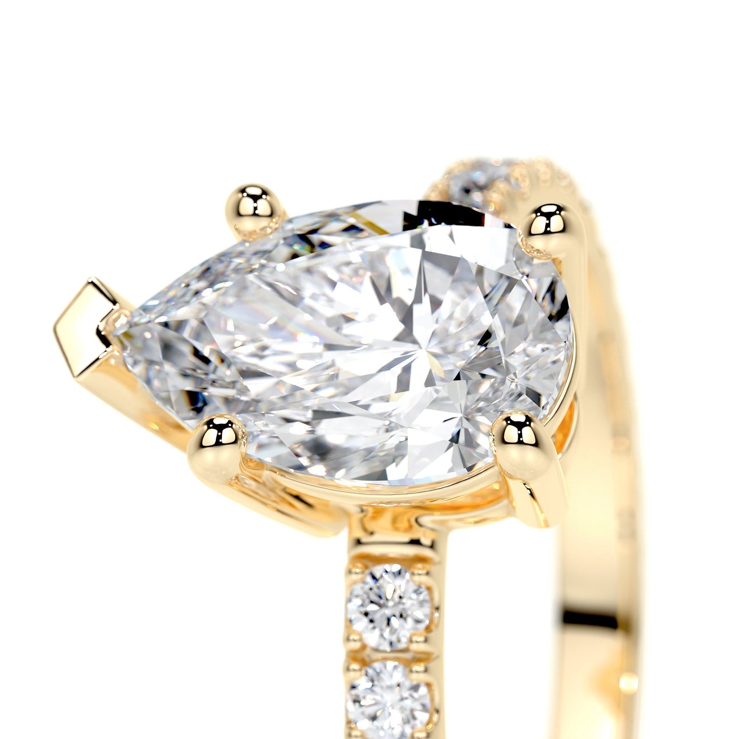 1.50 CT Pear Solitaire CVD E/VS2 Diamond Engagement Ring