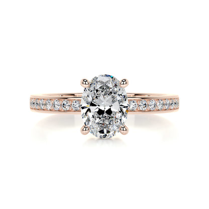 1.0 CT Oval Solitaire CVD F/SI1 Diamond Engagement Ring