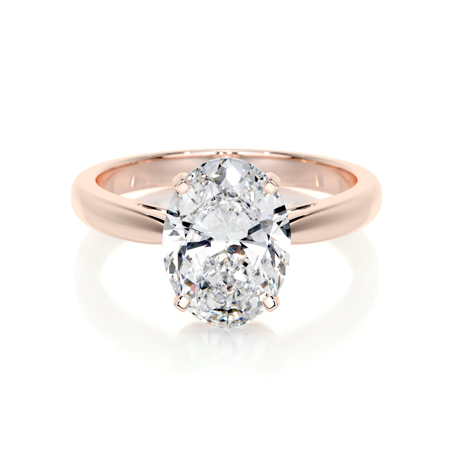 2.0 CT Oval Solitaire CVD G/VS2 Diamond Engagement Ring