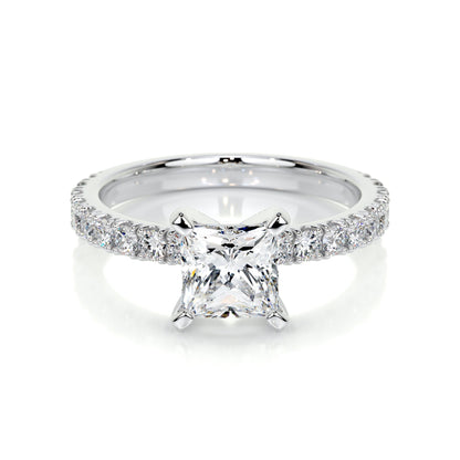 1.0 CT Princess Solitaire CVD D/VS1 Diamond Engagement Ring