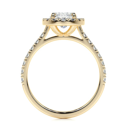 1.0 CT Oval Halo CVD F/VS2 Diamond Engagement Ring