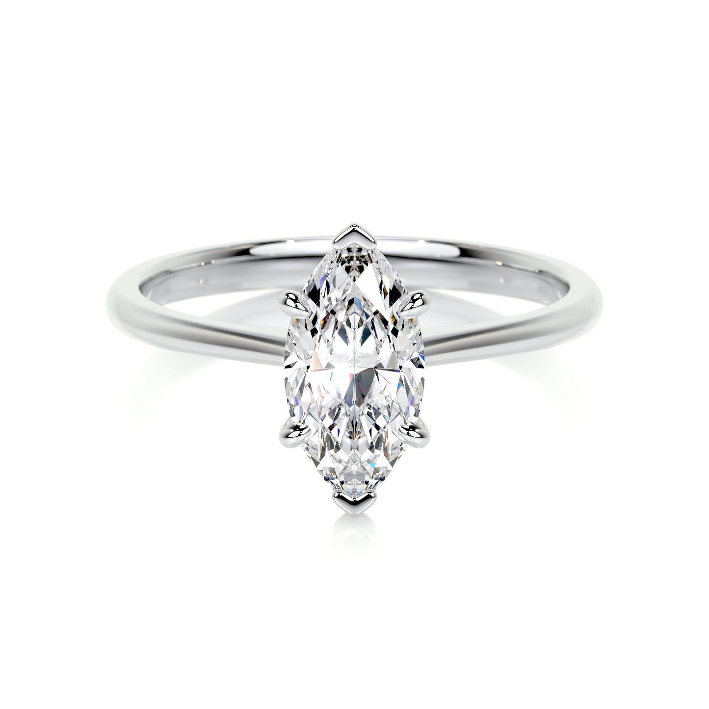 1.0 CT Marquise Solitaire CVD F/VS2 Diamond Engagement Ring