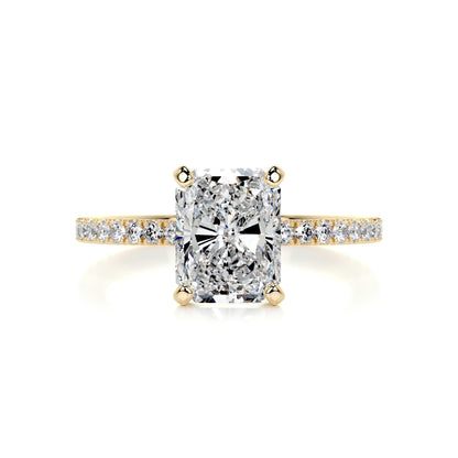 2 ct Radiant F- VS2 Diamond Pave Moissanite Engagement Ring