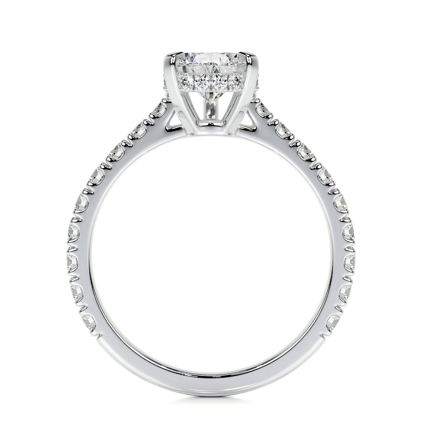 1.50 CT Pear Hidden Halo CVD E/VS2 Diamond Engagement Ring