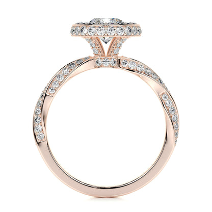 1.0 CT Round Halo CVD E/VS1 Diamond Engagement Ring