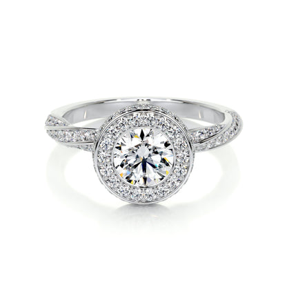 1.0 CT Round Halo CVD E/VS1 Diamond Engagement Ring