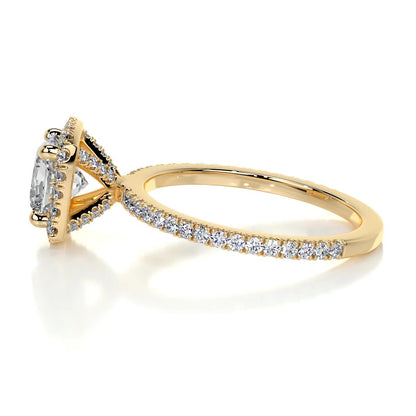 1.0 CT Cushion Halo CVD E/VS2 Diamond Engagement Ring