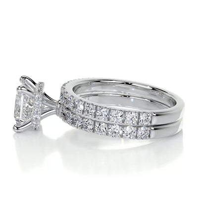 1.50 CT Princess Hidden Halo CVD F/VS Diamond Bridal Ring Set