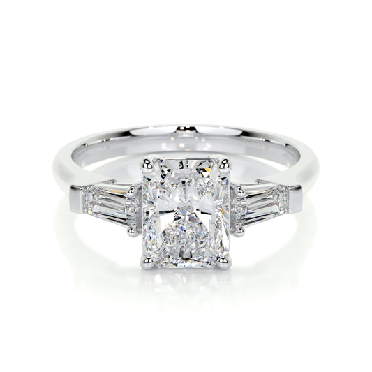 1.50 CT Radiant Three Stones CVD G/VS2 Diamond Engagement Ring