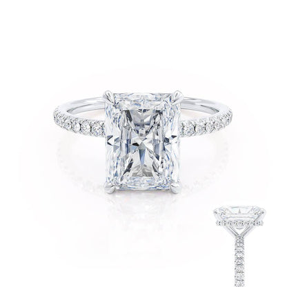 1.50 CT Radiant Hidden Halo CVD F/VVS1 Diamond Engagement Ring