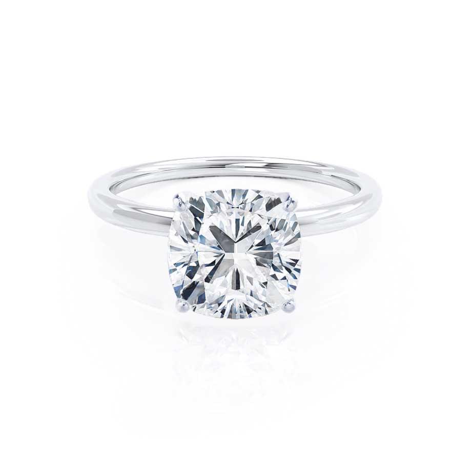 2.0 CT Cushion Solitaire CVD E/VVS1 Diamond Engagement Ring